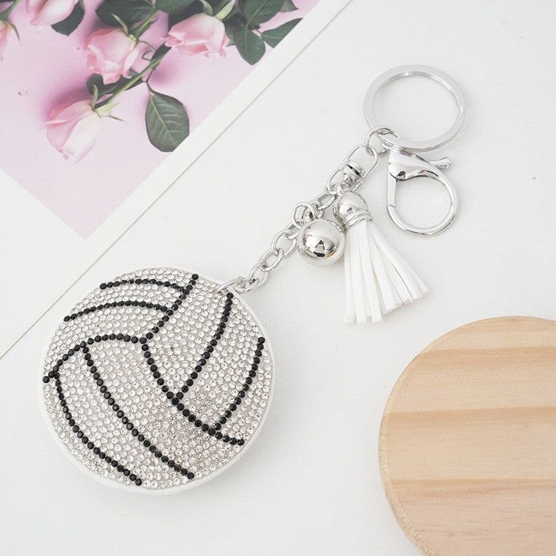 Wholesale Zinc Alloy Football Basketball Volleyball Baseball Sticker Diamond Keychain